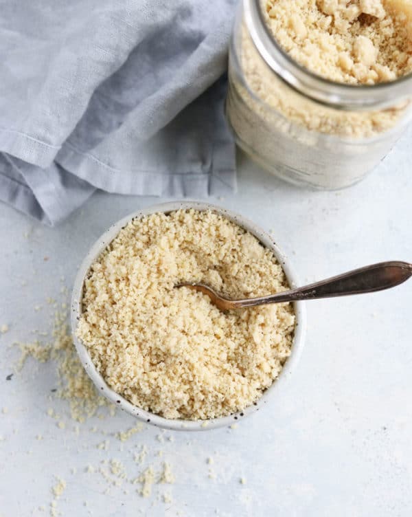 homemade almond flour in a bowl